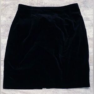 Fendi Italy Black Velvet Velour Taffeta Mini Pencil Skirt Vintage Roma M Luxury